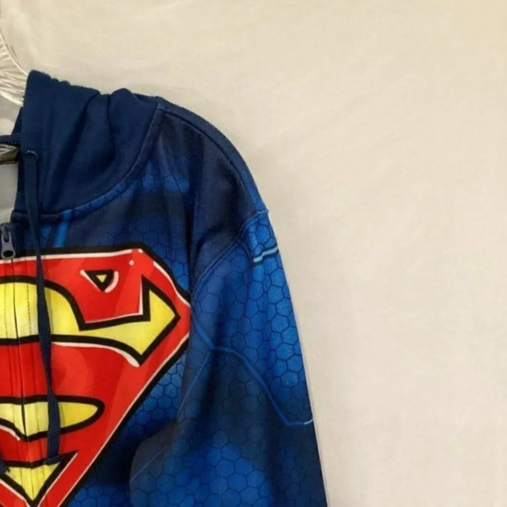 D C Comics Superman Unisex Full Zip Hoodie Sweatshirt Sz Men's Small Superheroes - Picture 6 of 10